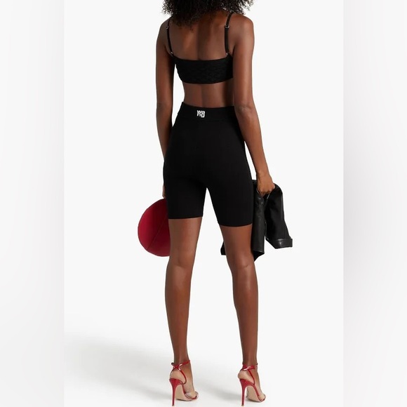 T. By Alexander Wang High Waisted Black Mid Thigh Biker Shorts Size Medium - Picture 1 of 7